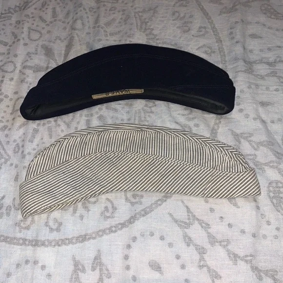 Vintage 1940s WAVES US Navy Summer Seersucker Stripe & Garrison Cap Hat Vintage 1940s Wwll W.A.V.E.S Seersucker Garrison Cap  main image 4